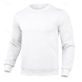 economico Felpa con cappuccio in pile-Per uomo Maglia Felpa in pile Maglione Felpa con cappuccio foderata in pile Nero Bianco Giallo Rosa Rosso Girocollo Semplice Sport &amp; Outdoor Casuale Quotidiano Poliestere Streetwear Cool