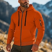 economico Felpa Tattica-Per uomo Felpa con cappuccio Felpa con cappuccio e zip corta Felpa con cappuccio in pile Felpa con cappuccio tattica Nero Bianco Verde militare Rosso Borgogna Con Cappuccio Semplice Cerniera