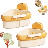 preiswerte Küchenutensilien &amp; Gadgets-2er-Pack Eckregal mit Saugnapf für die Spüle, Siebkorb für die Druckspüle, automatischer Abtropfkorb, Schwammhalter für den Wasserhahn, abnehmbarer Aufbewahrungsorganizer für die Küchenspüle