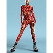 billige Printing-Mønstrede Zentai-drakter Cosplay kostyme Kroppsdrakt Printer Karnevalskostyme heldekkende drakter Herre Dame Gutt Sexy kostyme Halloween Kostyme til Ytelse Fest Maskerade Barne Voksne