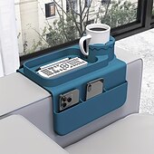 abordables Suministros para el hogar-1 bandeja portavasos de silicona multifuncional para reposabrazos de sofá antideslizante con portavasos, posavasos resistente al calor, organizador con bolsillos laterales para controles remotos,