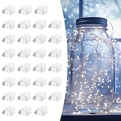 billige Batteridrevet-2m Lysslynger 20 LED Varm hvit Hvit Multifarget Kobbertrådlys Halloween Innendørs Fest Batterier drevet