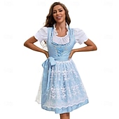 abordables Mujeres-Mascarada Oktoberfest Vestidos Traje de cosplay Trachtenkleader Mucama Vestidos Alemán Munich prados Mujer Víspera de Todos los Santos Vestido Paño de estilo tradicional Blusa Vestido Delantal