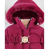 economico Giacca in piuma e parka per ragazze-Bambini Ragazze Cappotto in Piuma Cuore Moda Cerniera Scuola Cappotto Capispalla 4-12 Anni Autunno Nero Rosa Vino