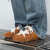 abordables Baskets-Baskets rétro à lacets en daim pour hommes, chaussures décontractées légères pour le style urbain et les tenues de week-end