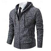preiswerte Herren Strickjacke-Herren Pullover Kleid Pullover Strickjacke Reißverschluss-Pullover Strickpullover Gerippt Stricken Normale Oberteile Gestrickt Gerippt Einfach Mit Kapuze Mode Schals Lässig Alltagskleidung Bekleidung