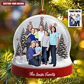 billige jul-Personlig familiebilde julepynt akryl 2D tilpasset julegaveide for familie/par juletrepynt dekorasjon hengende anheng