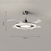 preiswerte Deckenventilator-Leuchten-LED-Deckenventilatoren dimmbar mit Fernbedienung 106 cm Deckenleuchte mit Acryl-Lampenschirm Kronleuchter Schlafzimmer Wohnzimmer