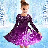 preiswerte 3D-Cartoon-Kommode-Mädchen&#039; 3D Cartoon Kleid Langarm Sommer Frühling Urlaub Täglich Ferien Prinzessin Schön Süß Kinder 4-12 Jahre Freizeitkleid A Linie Kleid Knielang Normale Passform