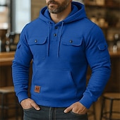 Недорогие Тактический худи-Муж. Толстовка Толстовка на пуговицах Толстовка из флиса Тактическая толстовка Черный Бордовый Темно синий Синий Хаки Капюшон Полотняное плетение Мульти карман