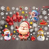 お買い得  ステッカー-クリスマスの窓用ウォールステッカー、スノーフレークの窓用ステッカー、跡が残らない取り外し可能なクリスマスデコレーション、ホリデー気分を盛り上げるデコレーション