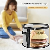  Set de 2 cutii de depozitare pentru pălării pentru femei – cutii mari și transparente pentru depozitarea pălăriilor, pentru pălării de soare cu boruri largi, pălării de cowboy &geantă pliabilă pentru