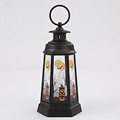 preiswerte Halloween drinnen-1 pc 14,5 cm halloween dekorative led wind licht desktop ornament retro hexagonal led wind licht party dekoration prop anhänger