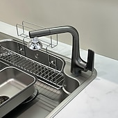abordables Robinets de cuisine-Robinet de cuisine - Poignée unique à un trou Électroplaqué / Finitions peintes Extractible / Rétractable / Bec Standard Ensemble central Moderne Contemporain Kitchen Taps