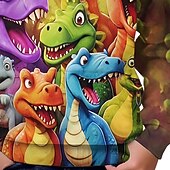 billiga Pojkens 3D-djur-Pojkar 3D Dinosaurie Huvtröja Långärmad Vår Höst Mode Streetwear Barn 4-12 år Huva Utomhus Ledigt Dagligen Normal