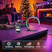 Недорогие Умные декоративные огни-Умная светодиодная настольная лампа, RGB, IC освещение, ночник с меняющимися цветами, синхронизация с музыкой, режим «сделай сам», плавная регулировка яркости, для спальни &amp;игр