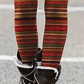preiswerte -Damen Hosen Hose Leggings Gemütliche Leggings Streetwear Lässig Volle Länge Hohe Taille Gestreift Elastischer Bund Druck Atmungsaktivität Bequem Dehnbar Urlaub Straße Alltagskleidung Rote Sommer