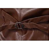 preiswerte Herrenweste-Herren Westernweste Weste Lederweste Formell Urlaub Lässig Täglich Vintage Cowboy Frühling Herbst Tasche Knöpfe 100% Polyester PU Leder Bequem Einfach Einreihig Reverskragen mit Schlitz Schlank