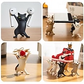 economico Organizzazione spazi-Portapenne a forma di gatto da 5 pezzi, simpatico portapenne a forma di gatto che si allunga, portacancelleria ornamentale da scrivania, decorazione creativa da scrivania a forma di gatto che si