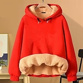 abordables Sweat à capuche en polaire-Homme Sweat à capuche Sweat à capuche en polaire Abricot Noir Jaune Vin Rouge À capuche Uni Cordon de serrage Sport &amp; Loisir Quotidien Fête Polyester Streetwear Basique Occasionnel Automne Hiver