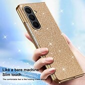 お買い得  サムスン用ケース-電話 ケース 用途 サムスンのギャラクシー Zフォールド7 Zフォールド6 Z Fold 5 Z Fold 4 バックカバー ブリンブリングリッターシャイニー 耐衝撃 PC PUレザー