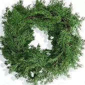 baratos Coroas, Grinaldas &amp; Guirlandas-guirlanda de natal com agulhas de pinheiro cedro de 2 metros – escada festiva para casa e decoração de parede