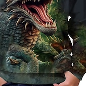 billiga Pojkens 3D-djur-Pojkar 3D Dinosaurie Huvtröja Långärmad Vår Höst Mode Streetwear Barn 4-12 år Huva Utomhus Ledigt Dagligen Normal
