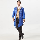 cheap Tops-Medieval Renaissance Steampunk Coat Tailcoat Outerwear Prince Vampire Nobleman Fancy Dress Men&#039;s Halloween Carnival Performance LARP Ren Faire Adults Vest