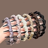 abordables Suministros para eventos y fiestas-Diadema retro de calavera alta con perlas para mujer, 3/6 unidades, diadema francesa antideslizante con dientes, elegante accesorio para peinar el cabello y lavarse la cara.