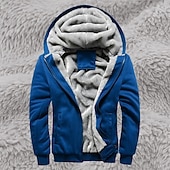 abordables Sweat à capuche en polaire-Homme Sweat à capuche Sweat à capuche zippé intégral Sweat à capuche en polaire Sweat à capuche doublé en polaire Noir Rouge Bleu Gris À capuche Uni Fermeture éclair Sport &amp; Loisir Occasionnel