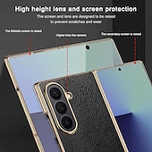 Недорогие Чехлы для Samsung-телефон Кейс для Назначение SSamsung Galaxy Z-образный сгиб 7 Z-сгиб 6 Z Fold 5 Z Fold 4 Кейс на заднюю панель Защита от удара Ретро ПК Кожа PU