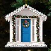 billige jul-Personlig familiebilde julepynt akryl 2D tilpasset julegaveide for familie/par juletrepynt dekorasjon hengende anheng