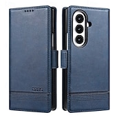 cheap Samsung Cases-Phone Case For Samsung Galaxy Z Fold 7 Z Fold 6 Z Fold 5 Z Fold 4 Back Cover Card Slot Shockproof Retro TPU PU Leather