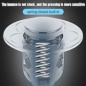 abordables Accessoires pour salle de bains-Bouchons de vidange universels pour évier de salle de bain, lot de 2 – Bouchon escamotable à pression avec noyau en laiton &amp;lavabo de cuisine