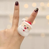 お買い得  衣装-クリスマスパーティー用フィンガーライトリング4個、点滅する漫画のソフトラバーグローリング（子供と大人用）、トナカイのLEDライトアップおもちゃリング（ダンスパーティーの記念品やホリデーギフト用）