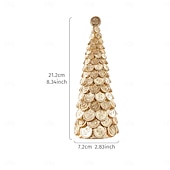 abordables Figurines de collection-Décoration de table pour sapin de Noël, motif pomme de pin dorée, dollar et bitcoin, mini statue de sapin de Noël en résine pour décoration intérieure de vacances, vitrine, cadeau
