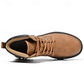 Недорогие Рабочие ботинки-Классические мужские рабочие ботинки для улицы – прочные ботинки на шнуровке с нескользящей подошвой и амортизирующей стелькой для строительства, сельского хозяйства и повседневной носки