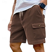 cheap Casual Shorts-Men's Shorts Summer Shorts Casual Shorts Corduroy Shorts Drawstring Pocket Elastic Waist Plain Comfort Breathable Short Outdoor Vacation Sport Casual Navy Blue