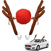 Недорогие Украшения для улицы-рождественская машина оленьи рога &amp;рождественские украшения для носа, лучше всего подходящие для окон и крыш &amp;Комплект для установки решетки радиатора Rudolph Reinhardt - праздничные аксессуары для