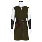 abordables Tenues-Rétro Vintage Médiéval Renaissance Armure Ensemble d&#039;accessoires Tunique Guerrier Viking Déguisement Homme Viking Halloween Carnaval Performance LARP Foire de la Renaissance Adulte Gilet Ceinture Sac