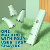 billige boretilbehør-Profesjonelt 4-i-1 oppladbart hundeklippesett, støysvak trådløs kjæledyrklipper for ansikt, poter, ører, tånegler, katt &amp;trimmer for smådyr