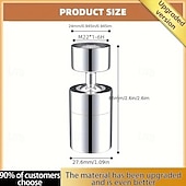 abordables Ustensiles et gadgets de cuisine-Aérateur de robinet anti-éclaboussures à 360° pour cuisine et salle de bain – rallonge de débit d&#039;eau rotative avec deux modes de jet, moussant, installation facile