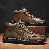 baratos Botas de cano curto-Botas de caminhada masculinas marrons com sola durável – calçados casuais versáteis para atividades ao ar livre, caminhadas e aventuras de fim de semana