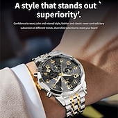 abordables Montres à quartz-la nouvelle montre d&#039;affaires pour hommes olevs, une montre multifonctionnelle avec un cadran numérique chronographe à phases de lune lumineuses, une montre à quartz décontractée et à la mode étanche
