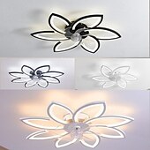 billiga Takfläktlampor-takfläkt med fjärrkontroll för belysning, svart modern blommig takfläkt med belysning, lågprofils infälld takfläkt för kök sovrum vardagsrum