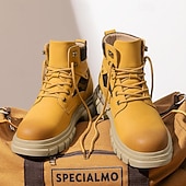 olcso Harci bakancs-Fekete műbőr férfi fűzős csizma vastag talppal és katonai stílussal – tökéletes Harley-Davidson motorosoknak, punk rockereknek, hétköznapi viseletnek és trendi utcai divatnak.