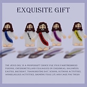 cheap Statues-50/100pcs Little Jesus Figures, Mini Jesus Figurines in Bulk, Christmas Stocking Stuffers Gift Multicolor Tiny Jesus Figures, Miniature Figurines to Hide