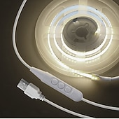baratos Luzes de tira USB-Luz LED COB USB 5V 1 metro 320LED Desligamento temporizado de 60 segundos Escurecimento de 6 níveis com cabo USB de 1,5 metros Adequado para cozinha, quarto, festa, iluminação doméstica DIY
