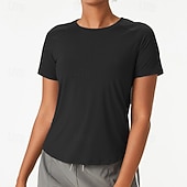 levne Běžecké tričko a tílka-Dámské Jednobarevné Gymnastická košile Koşu Tişörtü Léto Jaro Podzim Síťka Krátký rukáv Oblečení na atletiku Rychleschnoucí Yumuşak Ter Emen Tělocvična Běh Cvičení Černá Světlá růžová Modrá sportovn