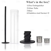 お買い得  キャンプ用品-キャンプ用のガラステーブルとリモコン付きの卓上ファイヤーピット屋外ファイヤーピット